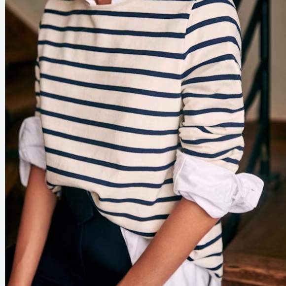 ⚓️✨ Sézane Colette Marinière – Navy & Ecru Striped Long Sleeve Tee (XS, EUC) ✨⚓️ - Picture 3 of 11